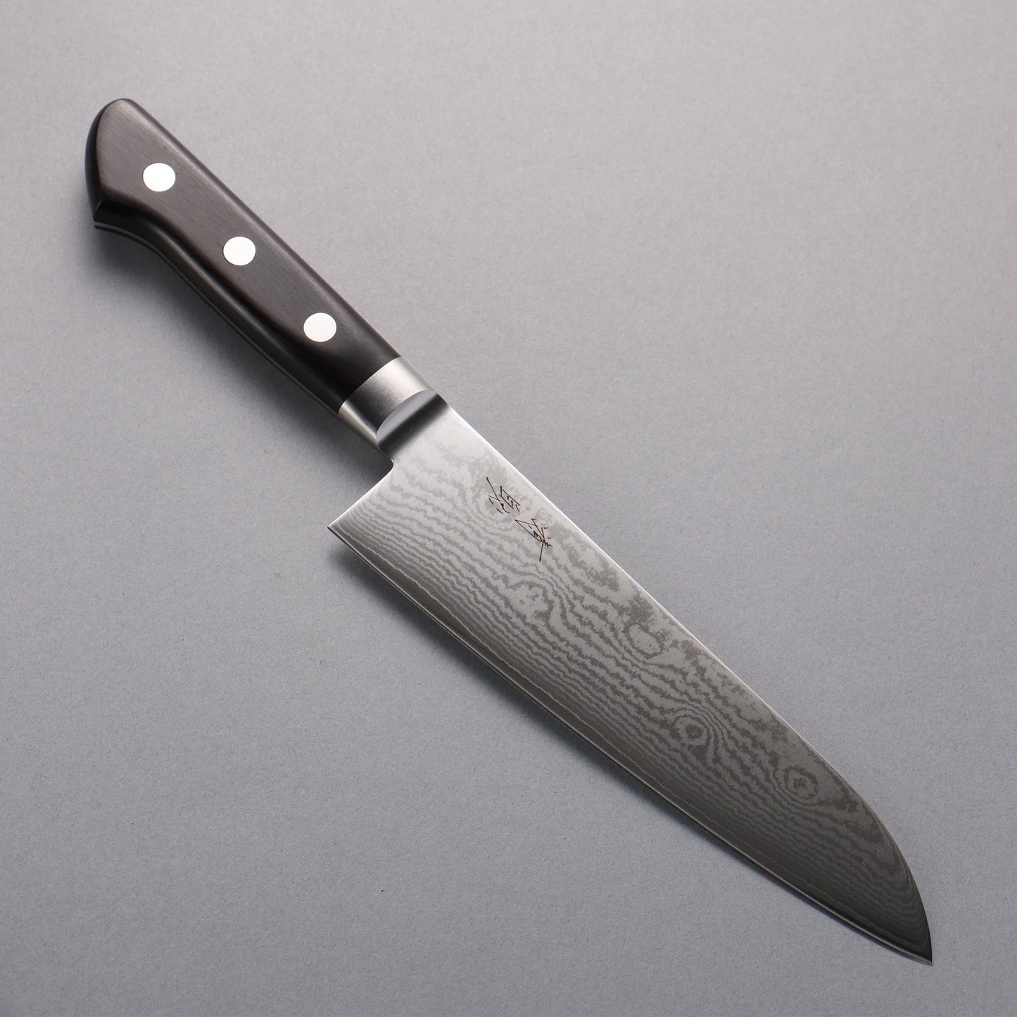 Thương hiệu Seisuke VG10 33 lớp Thép Damascus Dao đa năng Santoku 180mm chuôi dao gỗ Pakka đen