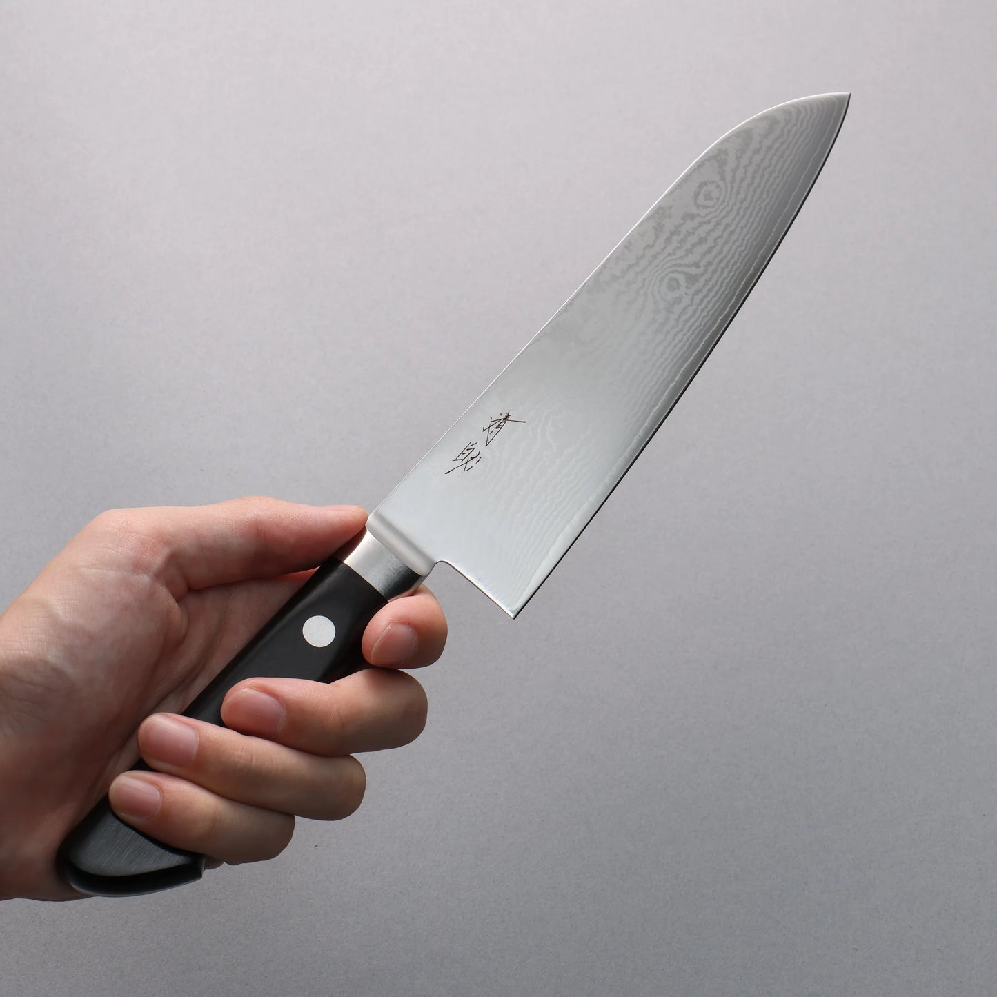 Thương hiệu Seisuke VG10 33 lớp Thép Damascus Dao đa năng Santoku 180mm chuôi dao gỗ Pakka đen