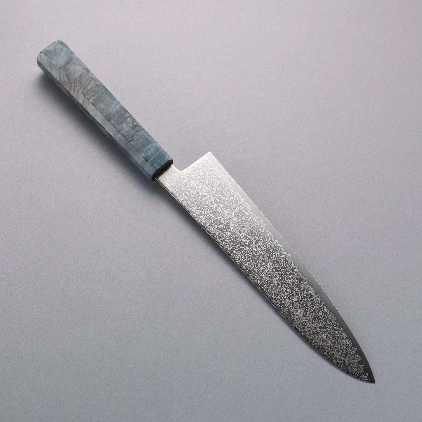 Thương hiệu Seisuke SG2 Thép Damascus dao đánh bóng hoàn thiện Dao đa năng Gyuto 210mm chuôi dao gỗ ổn định màu xanh