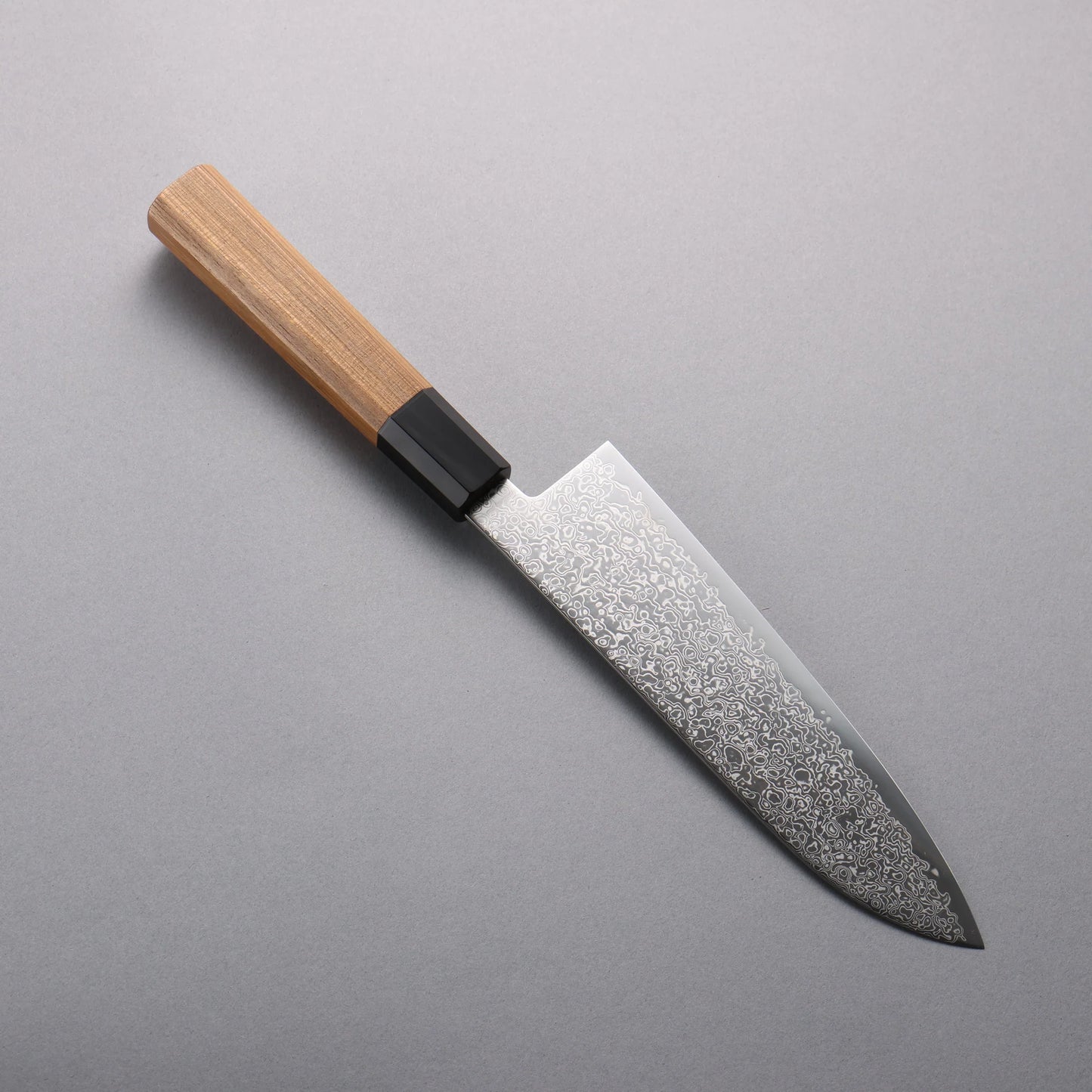 Thương hiệu Seisuke SG2 Thép Damascus Đánh bóng hoàn thiện Dao đa năng Santoku 180mm chuôi dao gỗ tếch (bọc: trâu đen)