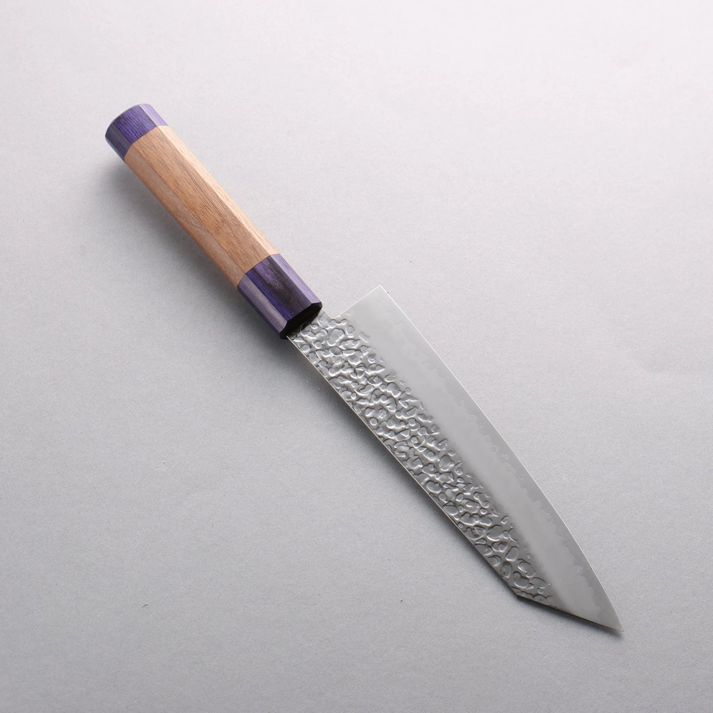 Thương hiệu Seisuke Thép Bạc No.3 vân búa đục đặc biệt Rèn thủ công Dao đa năng Bunka 180mm chuôi dao gỗ Walnut (mõm màu xanh ở cả hai bên)