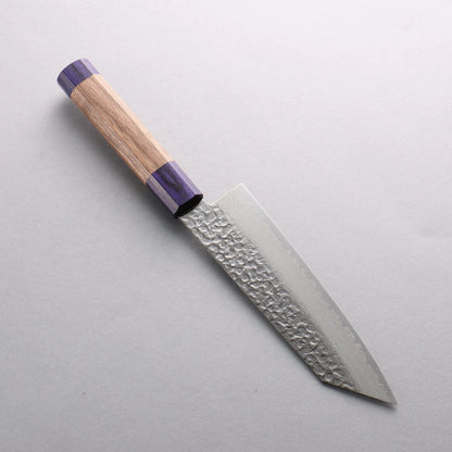 Thương hiệu Seisuke Thép Bạc No.3 vân búa đục đặc biệt Thép Damascus rèn thủ công Dao đa năng Bunka 170mm chuôi dao gỗ Walnut (mõm màu xanh ở cả hai bên)