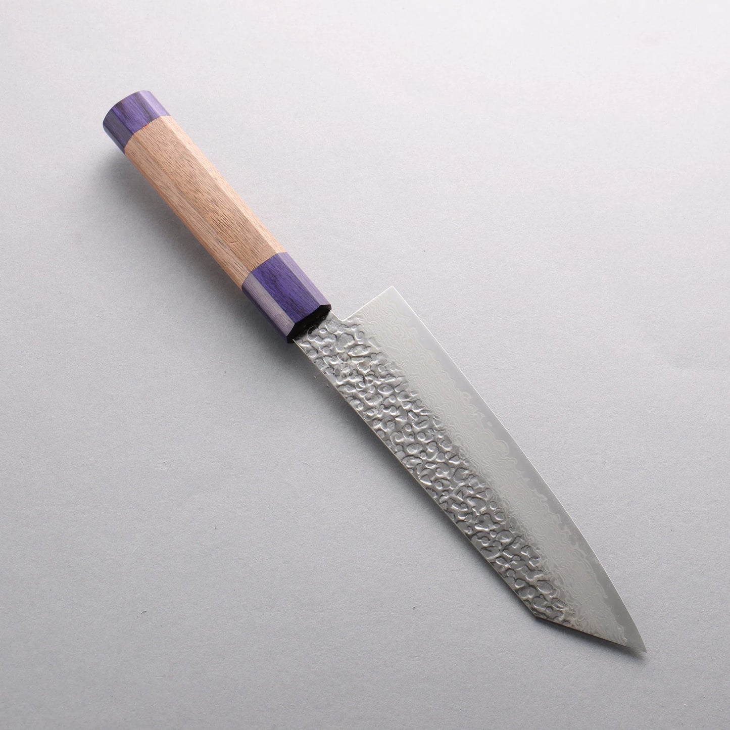 Thương hiệu Seisuke Thép Bạc No.3 Thép Damascus rèn thủ công Dao đa năng Bunka 180mm chuôi dao quả óc chó (mõm xanh ở cả hai bên)