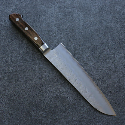 Thương hiệu Seisuke Thép Bạc No.3 Kỹ nghệ truyền thống Nhật Nashiji Dao đa năng Santoku dao Nhật 180mm chuôi dao gỗ ép nâu