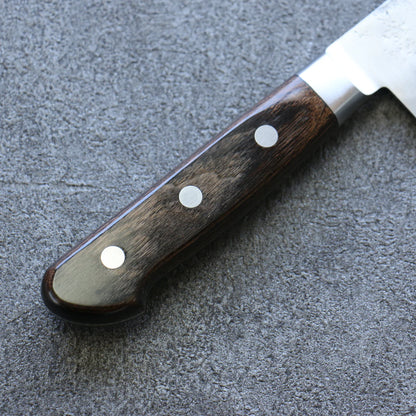 Thương hiệu Seisuke Thép Bạc No.3 Kỹ nghệ truyền thống Nhật Nashiji Dao đa năng Santoku dao Nhật 180mm chuôi dao gỗ ép nâu