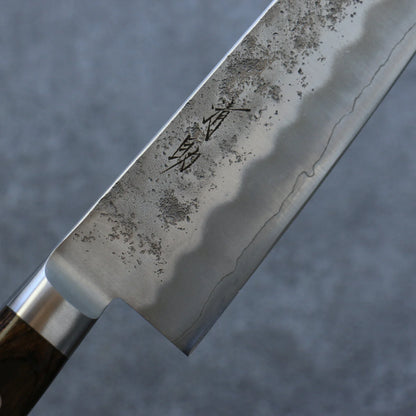 Thương hiệu Seisuke Thép Bạc No.3 Kỹ nghệ truyền thống Nhật Nashiji Dao đa năng Santoku dao Nhật 180mm chuôi dao gỗ ép nâu