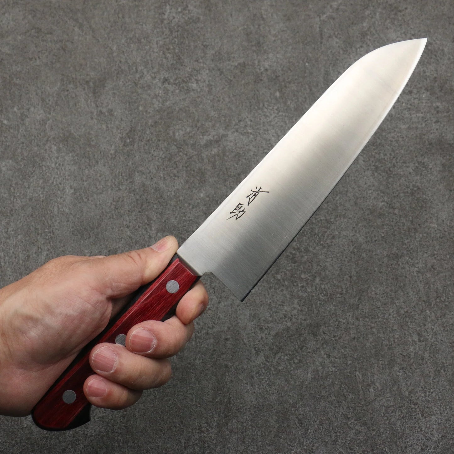 Thương hiệu Seisuke thép SLD đánh nhẵn bóng hoàn thiện Dao đa năng Santoku 180mm chuôi dao gỗ ép đỏ