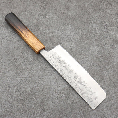 清助 SLD鋼 梨地 菜切包丁 和包丁 165mm 樫焼柄 Seisuke SLD Nashiji Nakiri Japanese Knife 165mm Burnt Oak Handle Free ship - Thương hiệu Seisuke SLD Kỹ nghệ truyền thống Nhật Nashiji Dao thái rau chuyên dụng Nakiri 165mm chuôi dao gỗ Sồi cháy