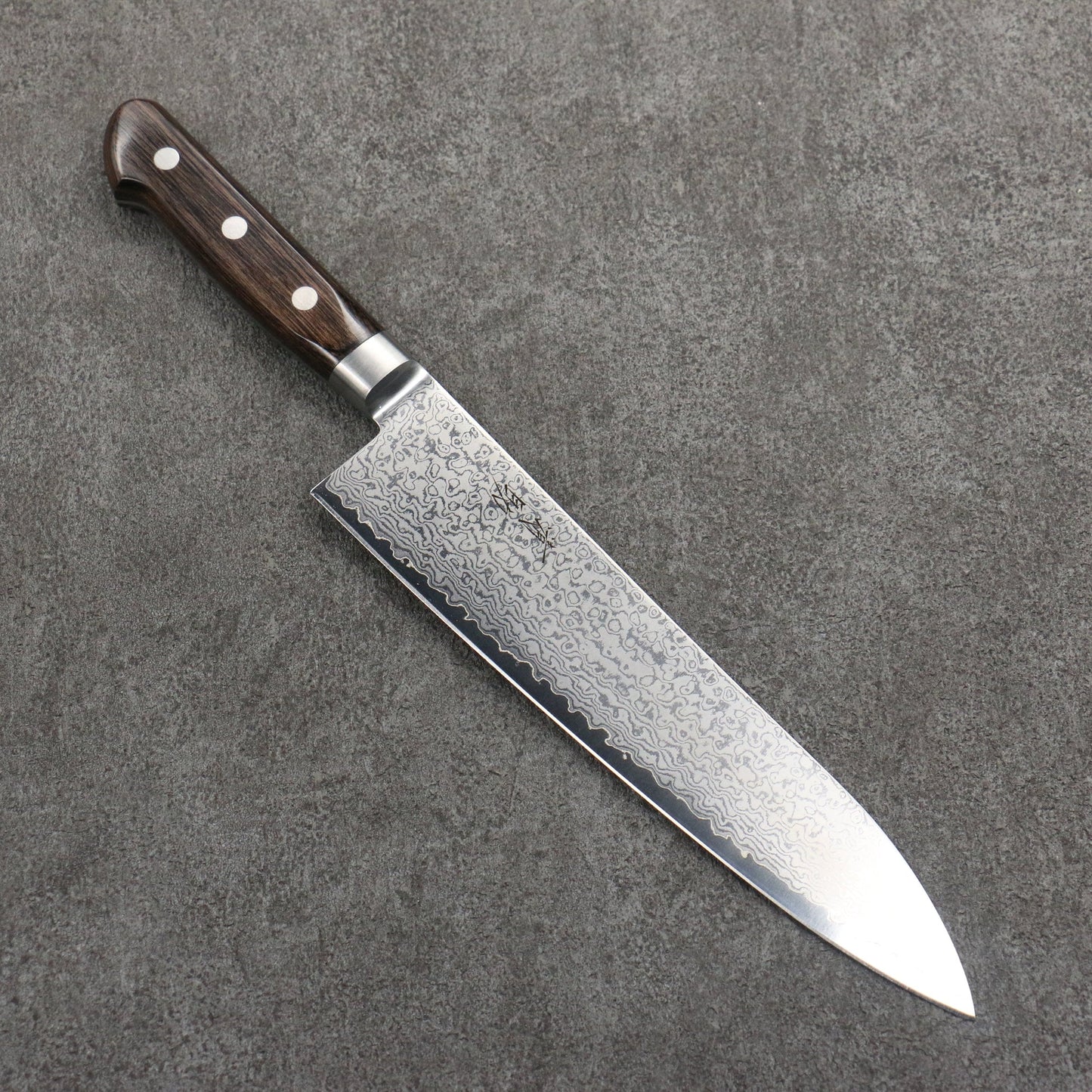 Thương hiệu Seisuke VG10 33 lớp Thép Damascus tráng gương hoàn thiện Dao đa năng Gyuto 210mm chuôi dao gỗ ép nâu