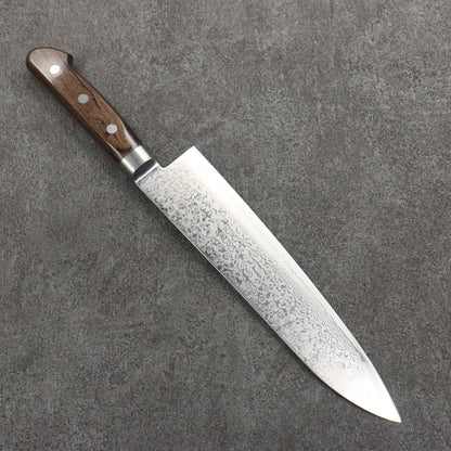 Thương hiệu Seisuke VG10 33 lớp Thép Damascus tráng gương hoàn thiện Dao đa năng Gyuto 210mm chuôi dao gỗ ép nâu