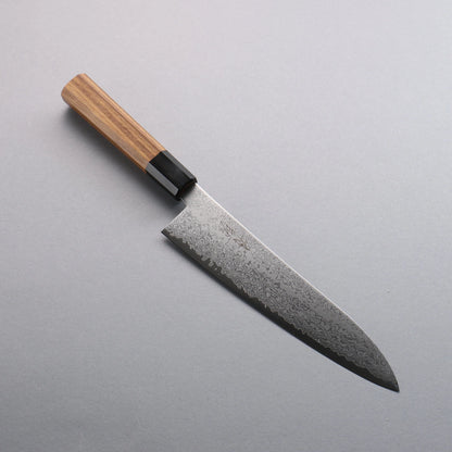 Thương hiệu Seisuke VG10 Thép Damascus Dao đa năng Gyuto 210mm chuôi dao gỗ tếch (bọc: trâu đen)