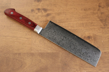 Thương hiệu Seisuke VG10 33 lớp Thép Damascus tráng gương hoàn thiện Dao thái rau chuyên dụng Nakiri dao Nhật 180mm chuôi dao gỗ ép đỏ