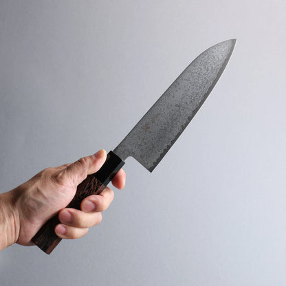 Thương hiệu Seisuke VG10 Thép Damascus Dao đa năng Santoku 180mm chuôi dao gỗ Wenge