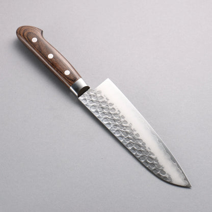 Thương hiệu Seisuke VG10 vân búa đục đặc biệt Rèn thủ công Dao đa năng Santoku 165mm chuôi dao mẫu ván ép màu nâu