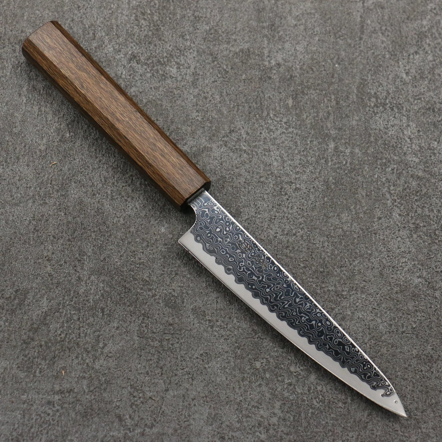 Thương hiệu Seisuke VG10 Thép Damascus tráng gương hoàn thiện Dao nhỏ đa năng Petty 135mm chuôi dao gỗ Sồi