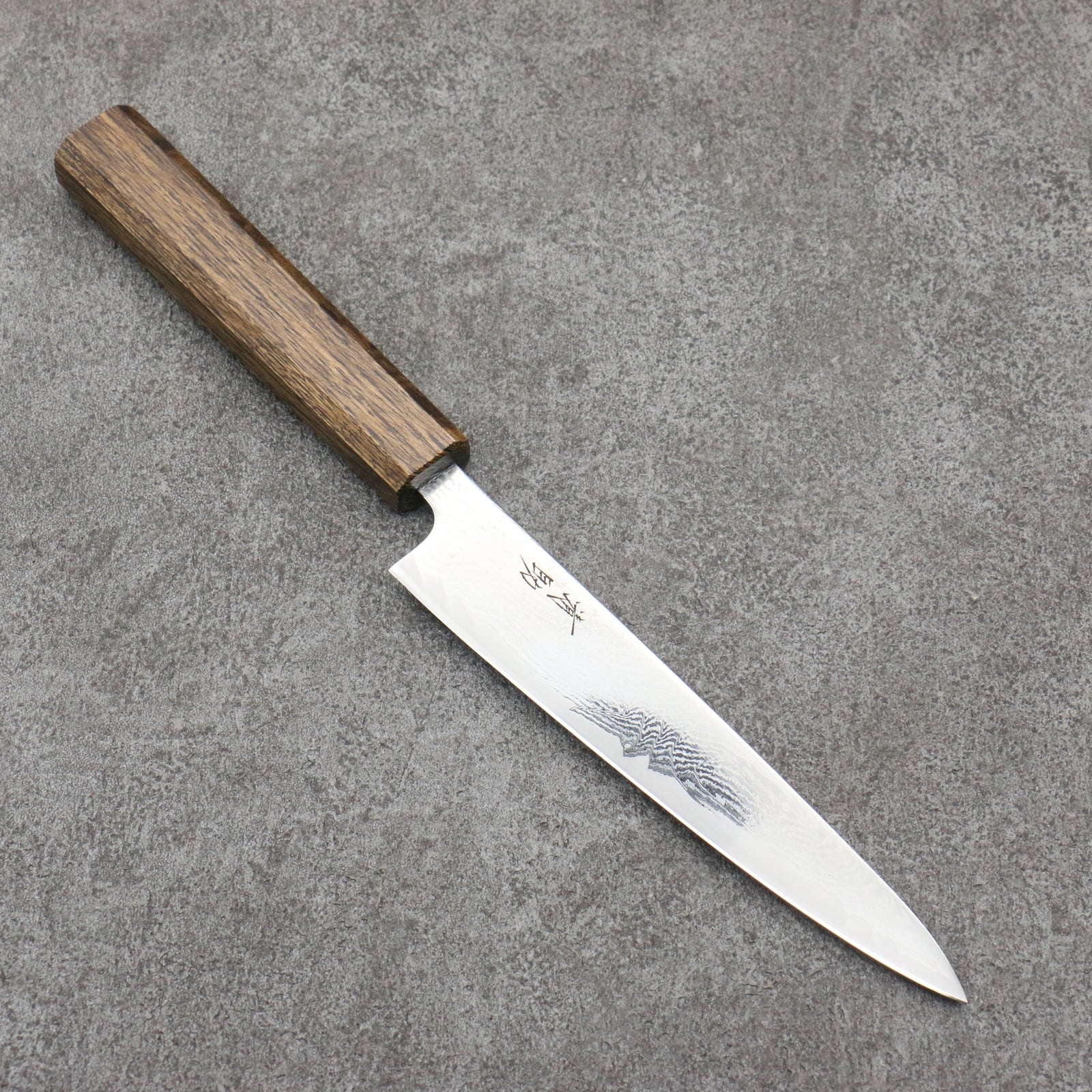 清助 V金10号 鏡面仕上げ ダマスカス ペティーナイフ 和包丁 150mm 樫柄 Seisuke VG10 Mirrored Finish Damascus Petty-Utility Japanese Knife 150mm Oak Handle Free ship - Thương hiệu Seisuke VG10 Thép Damascus tráng gương Dao nhỏ đa năng Petty 150mm chuôi dao gỗ Sồi