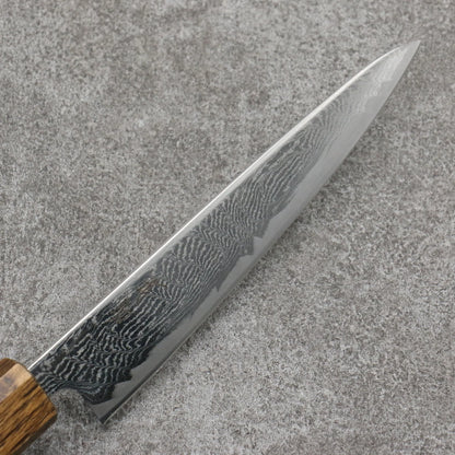 清助 V金10号 鏡面仕上げ ダマスカス ペティーナイフ 和包丁 150mm 樫柄 Seisuke VG10 Mirrored Finish Damascus Petty-Utility Japanese Knife 150mm Oak Handle Free ship - Thương hiệu Seisuke VG10 Thép Damascus tráng gương Dao nhỏ đa năng Petty 150mm chuôi dao gỗ Sồi