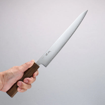 Thương hiệu Seisuke VG10 Thép Damascus tráng gương hoàn thiện Dao lọc gân chuyên dụng Sujihiki 240mm chuôi dao gỗ Sồi