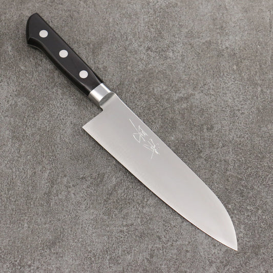 Thương hiệu Seisuke VG1 Dao đa năng Santoku 180mm chuôi dao gỗ Pakka đen