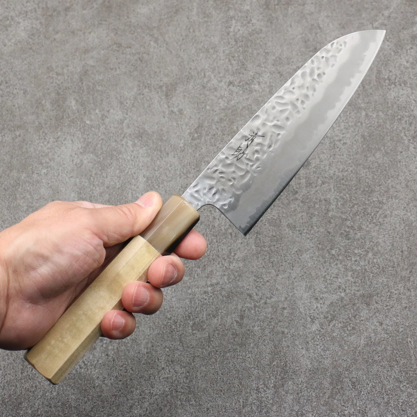 Free ship - Thương hiệu Seisuke Mây kiếm Thép trắng No.1 Rèn thủ công Dao đa năng Santoku 165mm chuôi dao gỗ Mộc Lan