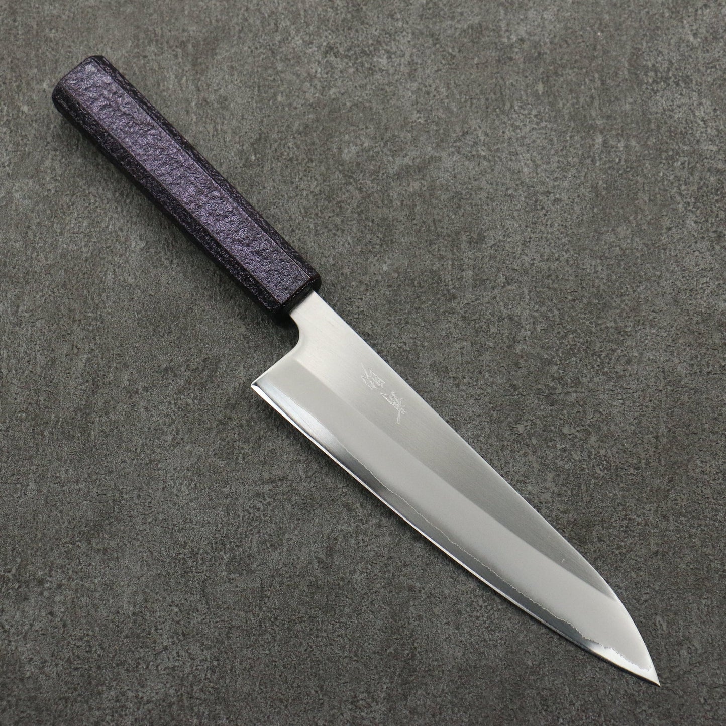 Thương hiệu Seisuke Thép trắng No.1 dao đánh nhẵn bóng hoàn thiện Dao đa năng Gyuto 180mm chuôi dao hoa văn sơn mài màu tím Kashiki