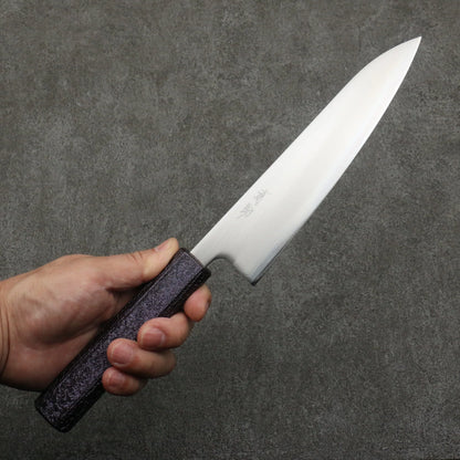 Thương hiệu Seisuke Thép trắng No.1 dao đánh nhẵn bóng hoàn thiện Dao đa năng Gyuto 180mm chuôi dao hoa văn sơn mài màu tím Kashiki