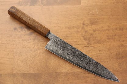 Thương hiệu Seisuke dao Nhật chính hãng thép ZA-18 tráng gương hoàn thiện Dao đa năng Gyuto thép Damascus 210mm chuôi dao gỗ Sồi