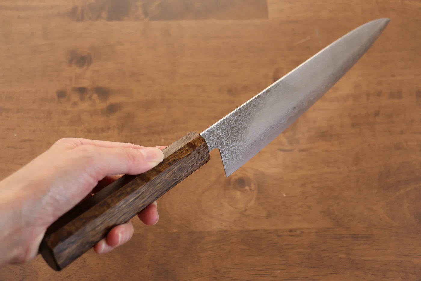 Thương hiệu Seisuke dao Nhật chính hãng thép ZA-18 tráng gương hoàn thiện Dao đa năng Gyuto thép Damascus 210mm chuôi dao gỗ Sồi