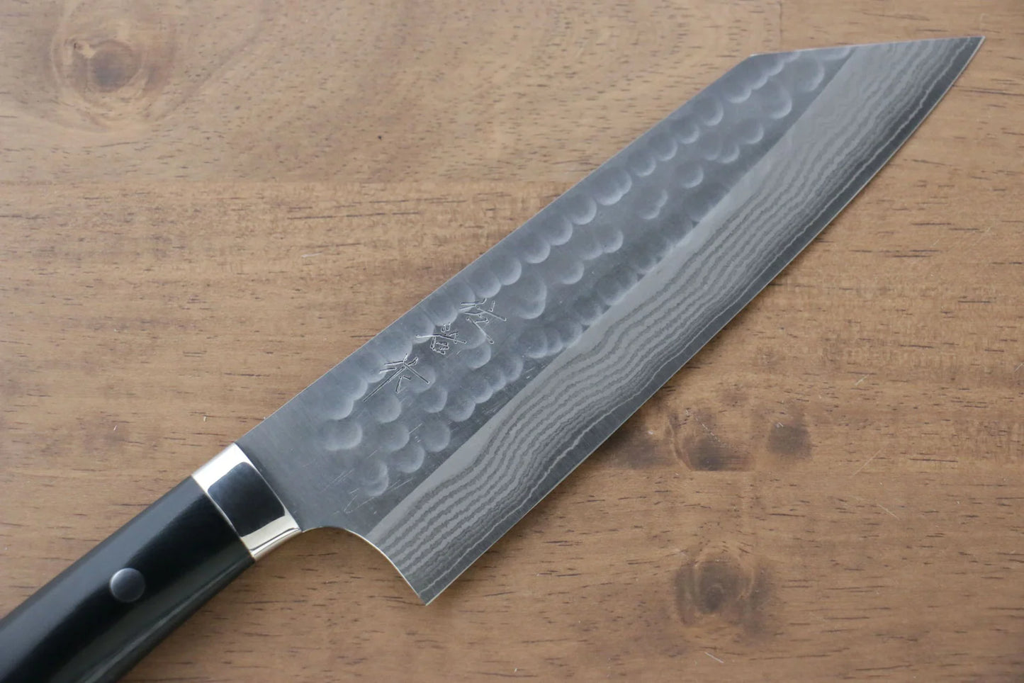 Takeshi Saji SRS13 Hammered Bunka 180mm Black Micarta Handle