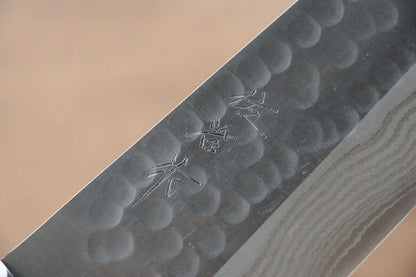 Takeshi Saji SRS13 Hammered Bunka 180mm Black Micarta Handle