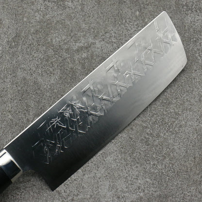 Takeshi Saji SRS13 Hammered Nakiri Japanese Knife 180mm Black Micarta Handle