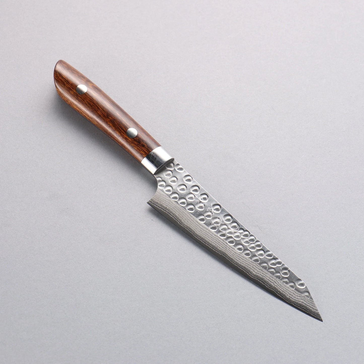 Thương hiệu Takeshi Saji SRS 13 vân búa đục đặc biệt Rèn thủ công (hình tròn) Dao nhỏ Kiritsuke Petty 130mm chuôi dao gỗ Lim