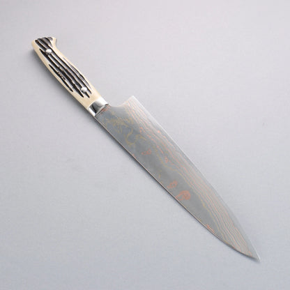 Thương hiệu Takeshi Saji Thép xanh No.2 Thép Damascus có màu Dao đa năng Gyuto 240mm chuôi dao sừng nhung hươu trắng