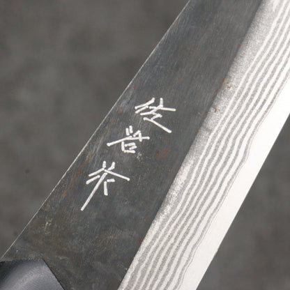 Free ship - Thương hiệu Takeshi Saji Thép siêu xanh Thép Damascus đen Dao nhỏ đa năng Petty 130mm chuôi dao Micarta đen