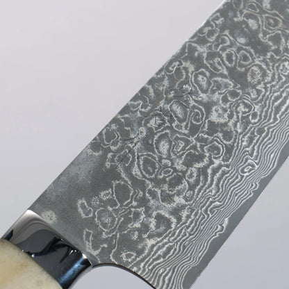 Thương hiệu Takeshi Saji SG2 Thép Damascus màu đen Dao đa năng Bunka 180mm chuôi dao sừng nhung hươu màu trắng