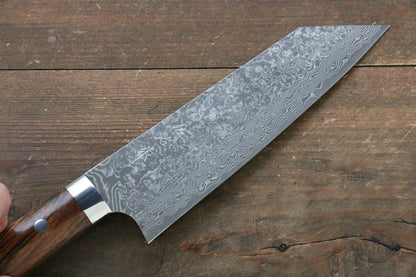 Thương hiệu Takeshi Saji Samurai thép SG2 màu đen Damascus Dao đa năng Bunka 180mm chuôi dao gỗ Lim