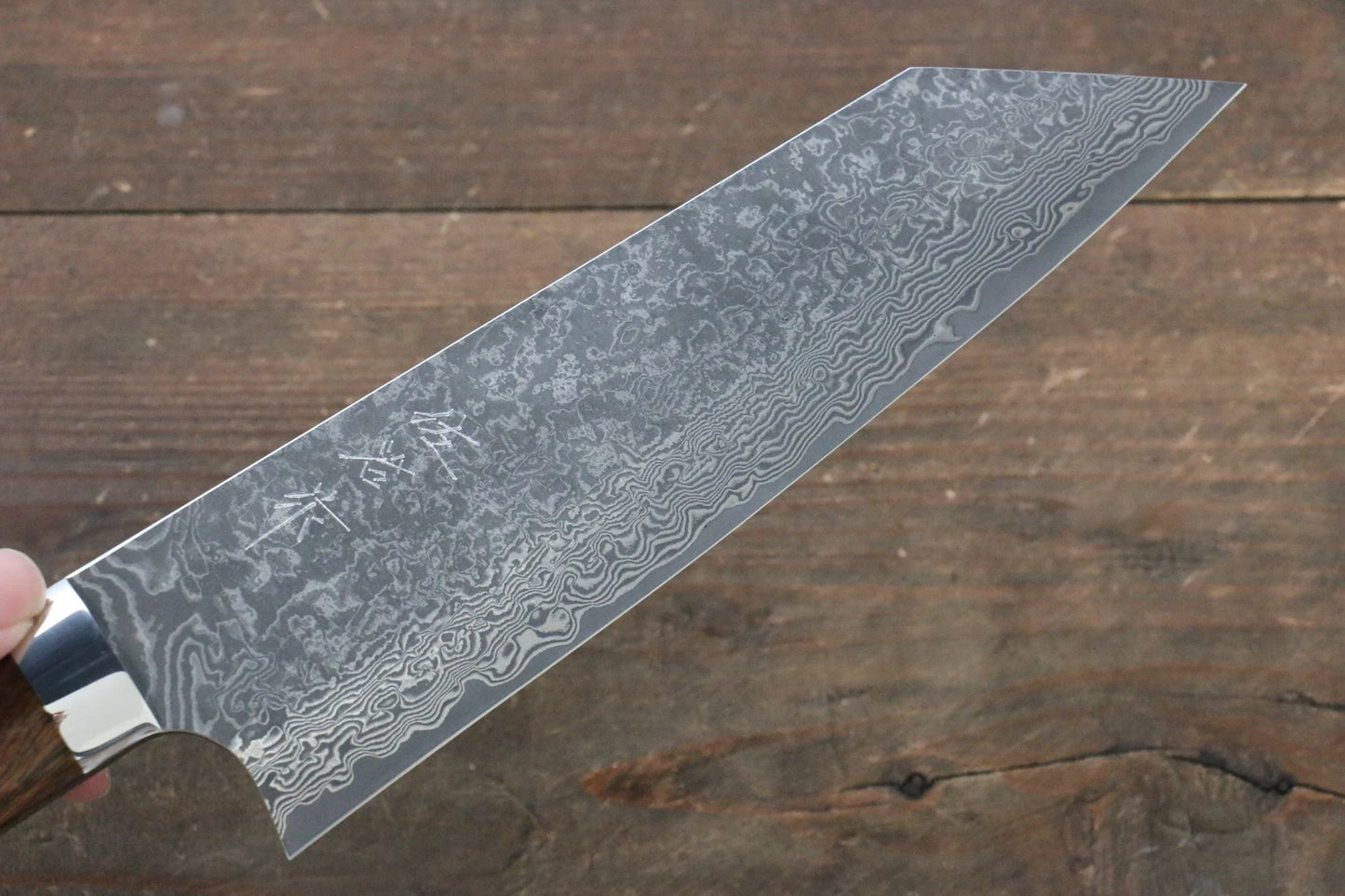 Thương hiệu Takeshi Saji Samurai thép SG2 màu đen Damascus Dao đa năng Bunka 180mm chuôi dao gỗ Lim