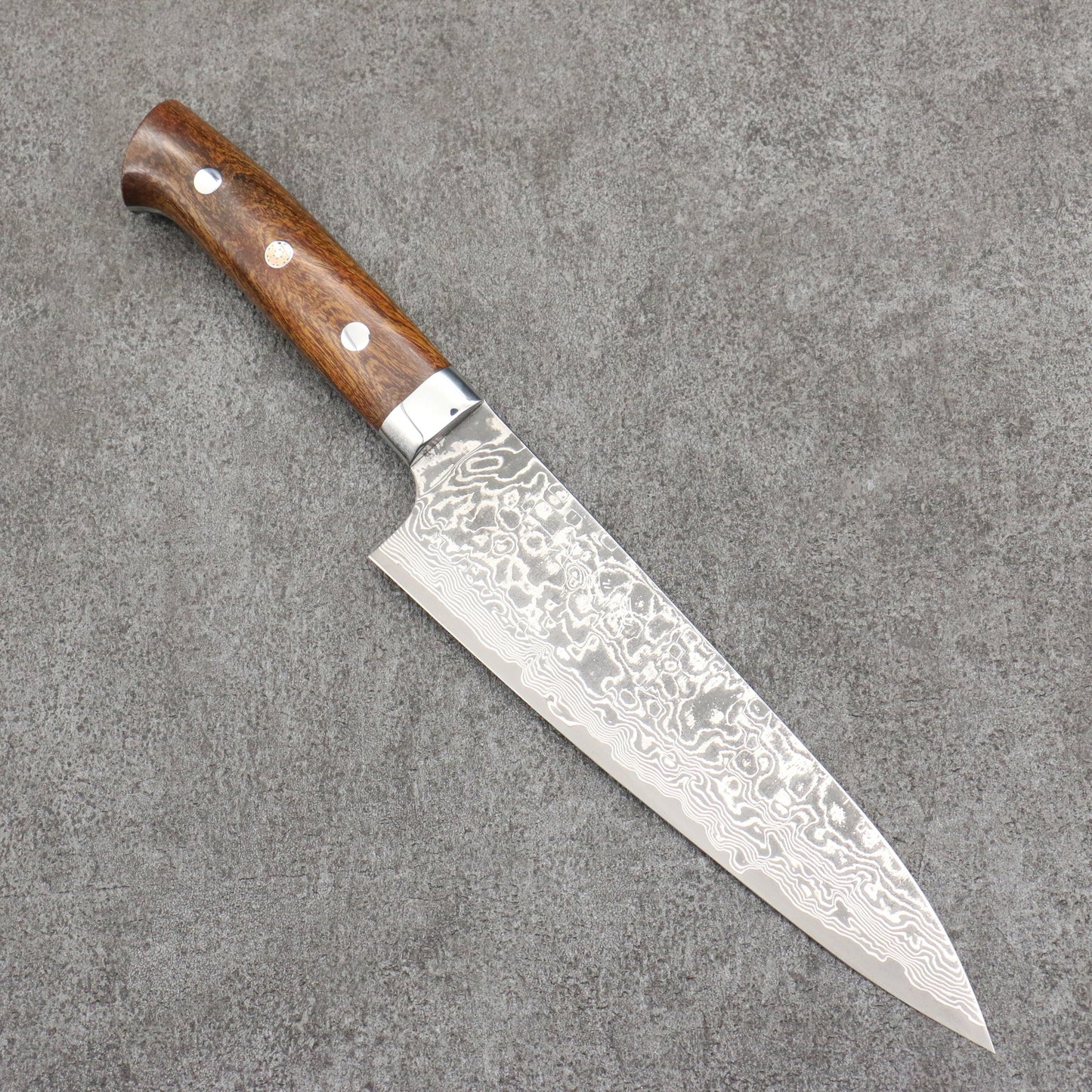 Free ship - Thương hiệu Takeshi Saji SG2 Thép Damascus đen Dao đa năng Gyuto 180mm chuôi dao gỗ Lim