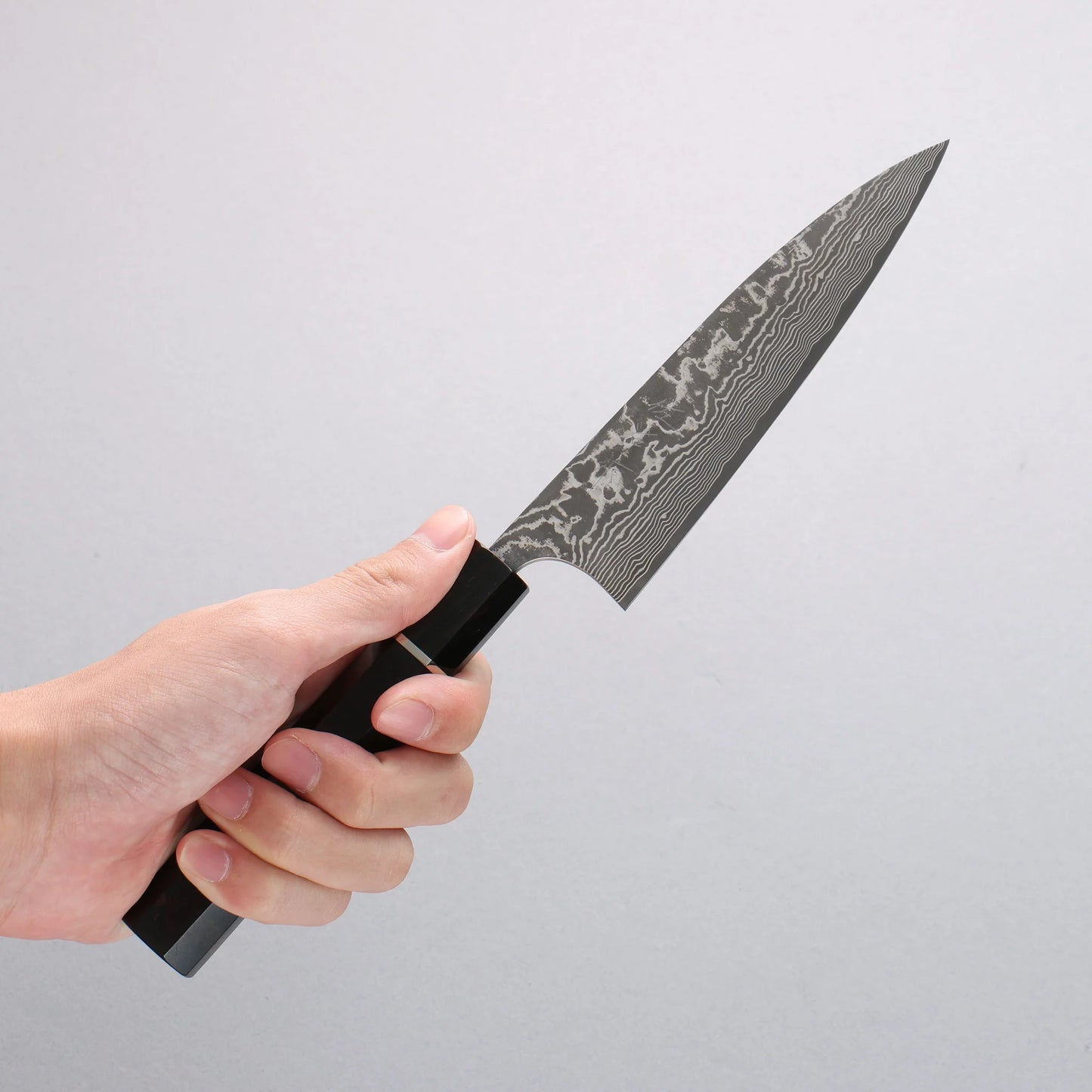 Thương hiệu Takeshi Saji SG2 Thép Damascus đen Dao nhỏ đa năng Petty 130mm chuôi dao gỗ Mun