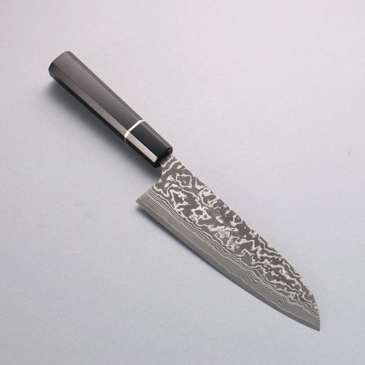 Thương hiệu Takeshi Saji SG2 Thép Damascus đen Dao đa năng Santoku 180mm chuôi dao gỗ Mun