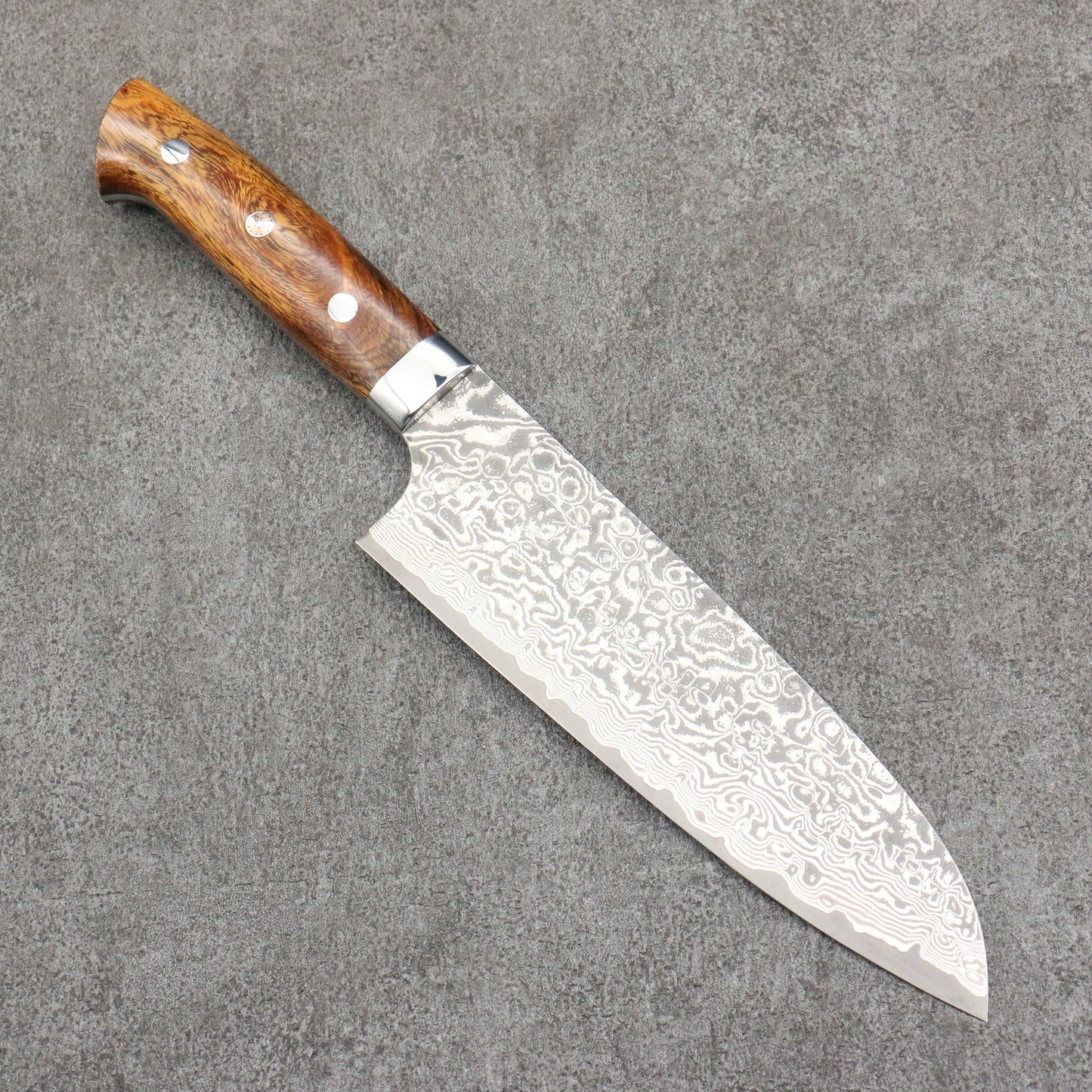 Free ship - Thương hiệu Takeshi Saji SG2 Thép Damascus đen Dao đa năng Santoku 180mm chuôi dao gỗ Lim