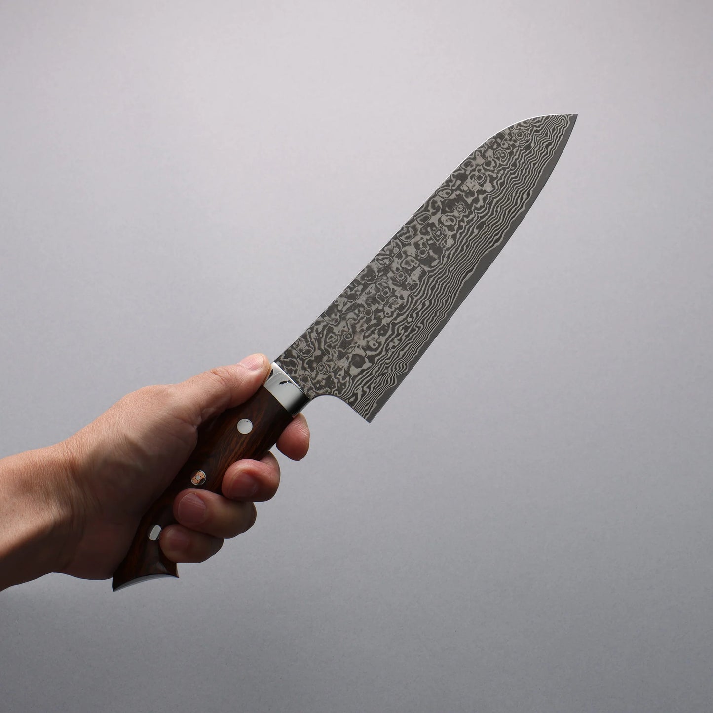 Thương hiệu Takeshi Saji SG2 Thép Damascus đen Dao đa năng Santoku 180mm chuôi dao gỗ Lim (Nomura style mới)