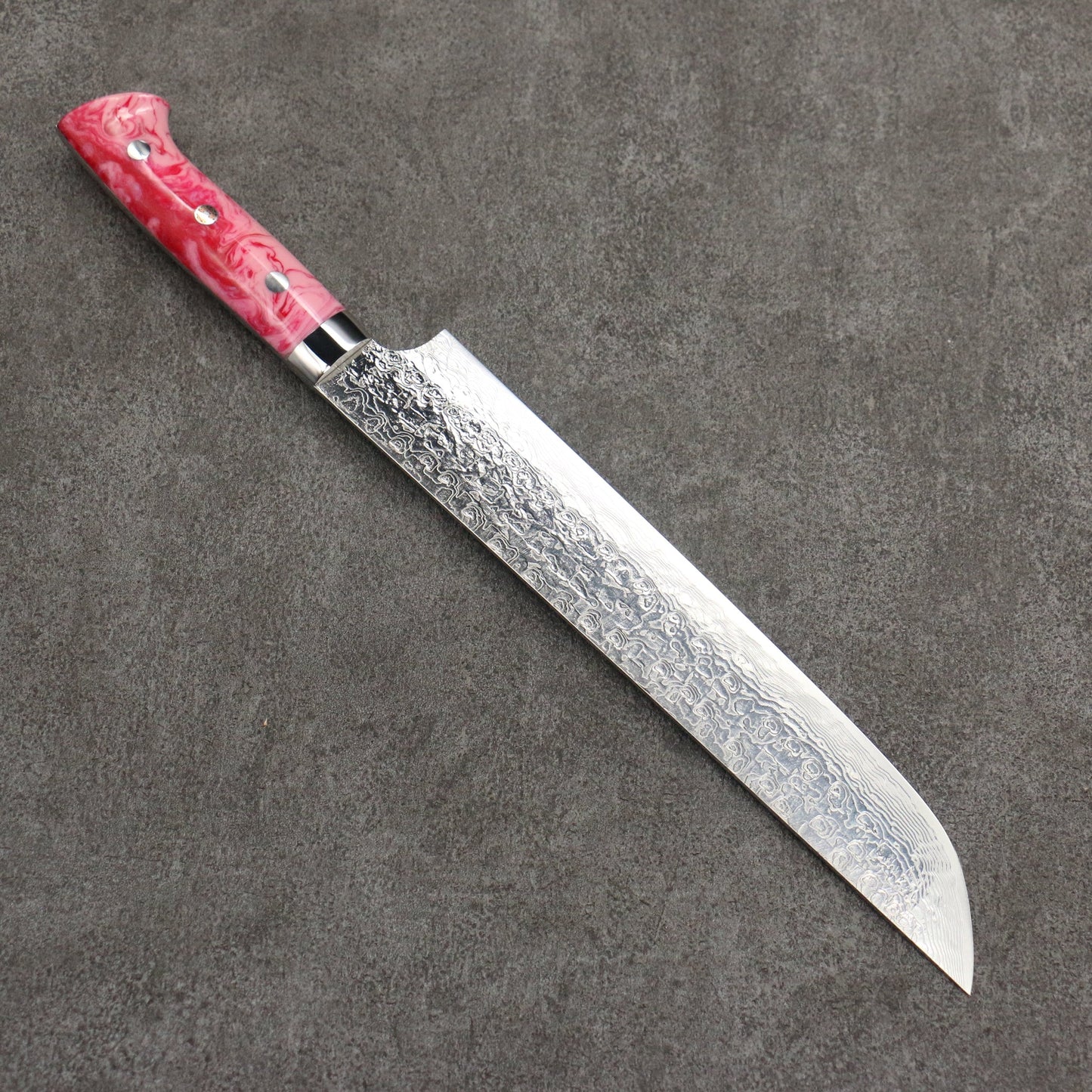 Thương hiệu Takeshi Saji Samurai Thép SG2 Damascus kim cương hoàn thiện Dao saki maru Sujihiki 240MM chuôi dao hồng đỏ đá Cẩm Thạch hoa văn Acrylic