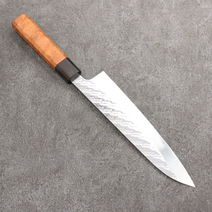 Thương hiệu Takeshi Saji Saji Samurai thép SPG STRIX vân búa được đánh bóng hoàn thiện Dao đa năng Gyuto 210mm chuôi dao gỗ Quince (bọc: Gỗ mun)