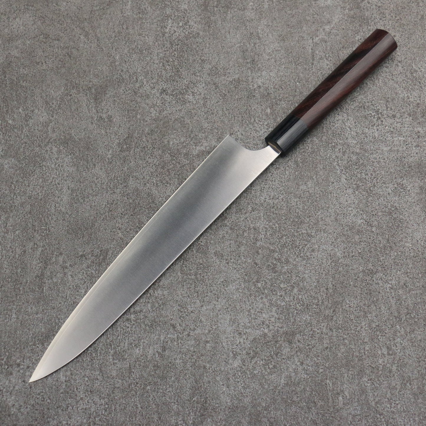 Thương hiệu Shugo Ogata thép SG2 Dao Sujihiki được đánh bóng hoàn thiện 240MM chuôi dao bằng gỗ cẩm lai (bọc: Gỗ dán màu đen)