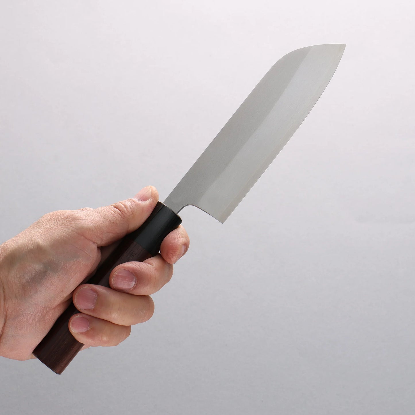 Thương hiệu Shungo Ogata thép SG2 Kende Dao đa năng Santoku loại nhỏ 135mm chuôi dao gỗ Đàn Hương