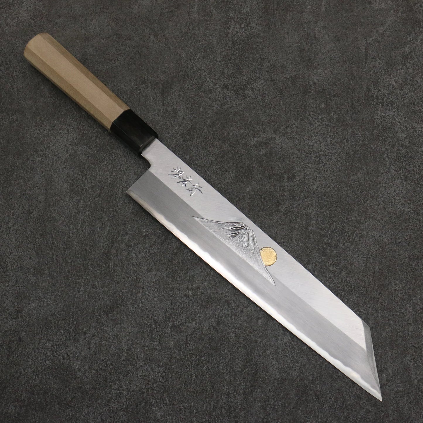 Thương hiệu Sakai Takayuki Kubota Fuji và hoàng hôn thép xanh số 2 dao đa năng Kiritsuke Gyuto 270MM chuôi dao gỗ Pak (bọc: trâu nước)