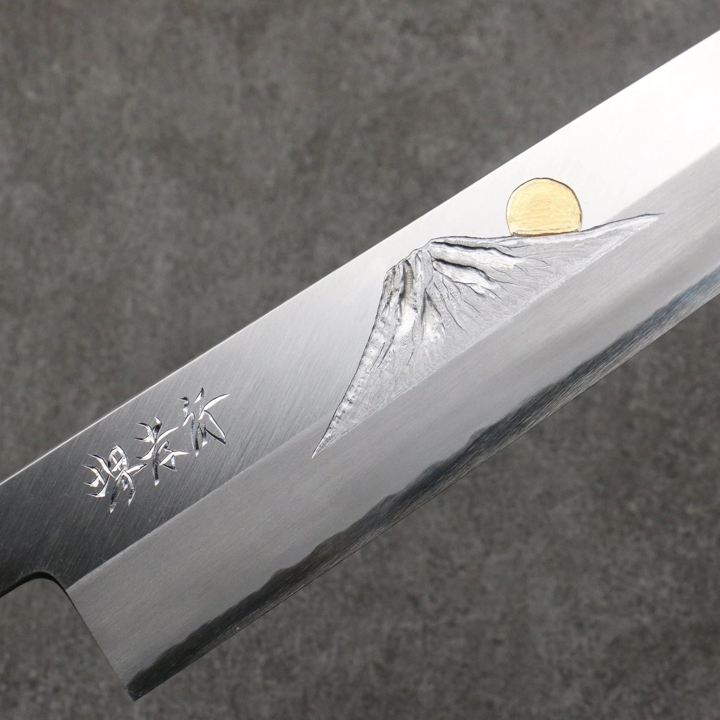 Thương hiệu Sakai Takayuki Kubota Fuji và hoàng hôn thép xanh số 2 dao đa năng Kiritsuke Gyuto 270MM chuôi dao gỗ Pak (bọc: trâu nước)