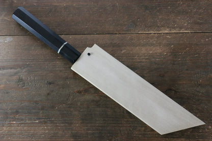Thương hiệu Sakai Takayuki Honyaki Thép xanh No.2 Tráng gương  Dao gọt vỏthái rau chuyên dụng Mukimono dao Nhật 180mm chuôi dao gỗ Mun có đính vòng Có kèm bao