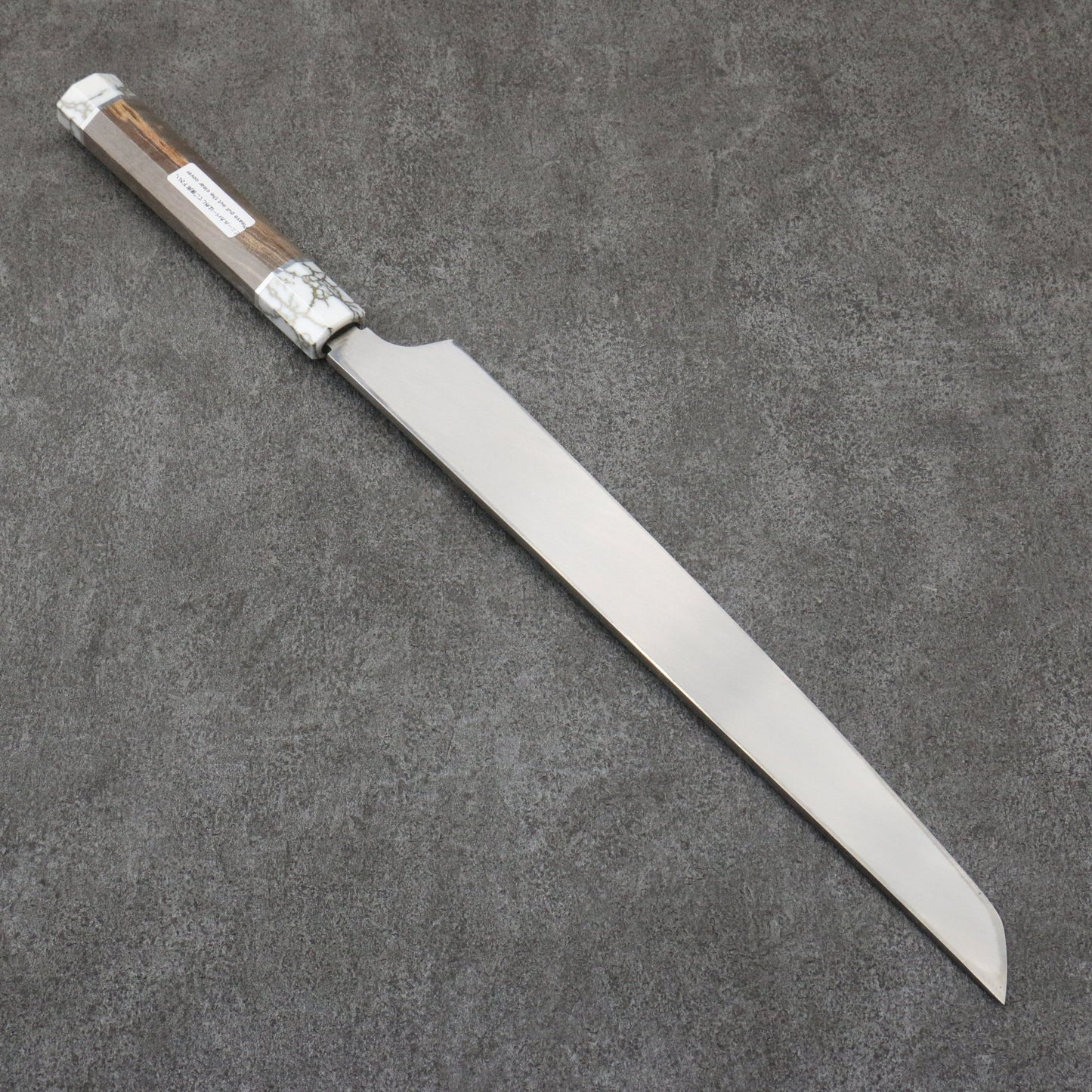 Takayuki Sakai Ginryu Honyaki Swedish Steel Mirror Finish Maruyanagiba Knife 300MM Stabilized Wood Handle with Sheath 堺 孝行 銀龍 本焼 スウェーデン鋼 鏡面仕上げ 先丸柳刃包丁 300MM スタビライズドウッド柄 鞘付き Free ship - Sakai Takayuki Ngân Long (Rồng Bạc) Thép Thụy điển Dao thái cá shashimi chuyên dụng Yanagiba (cán tròn) 300mm chuôi dao gỗ Stabilized Có kèm bao